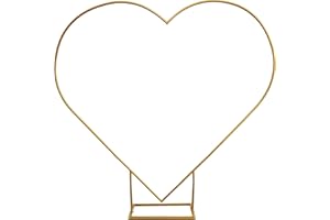 PILIN Balloon Arch Set Metal Heart Shape Balloon Arch Kit for Party, Wedding, Proposal Decoration, Gold