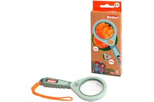 Simba Scout förstoringsglas – 3-vägs och 10 x förstoring, stor och liten lins för spännande upptäckter, utomhus forskarleksaker, 18 cm, från 3 år