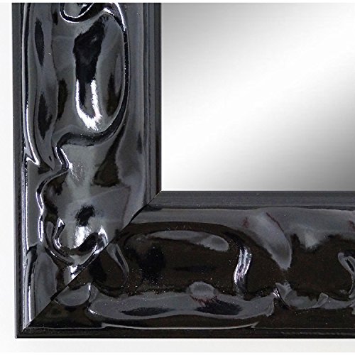 Spiegel Wandspiegel Badspiegel - Sylt 5,7 - Schwarz Lack - 200 Größen zur Auswahl - handgefertigt - 70 x 110 - AM - Modern, Barock, Antik, Vintage