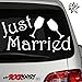 Produktbild Hochzeitsaufkleber Typ 80 Autoaufkleber Deko Wandtattoo "Just Married!" Sektgläser Einladung Verlobung ca.cm von "MYROCKSHIRT®,waschanlagenfest,Profi Qualität Aufkleber, Abitur,Abiaufkleber,Abituraufkleber,Abisticker, Sticker, Pickerl