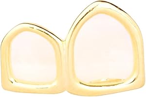 .iced-out. 2er Zahn Grill - One Size fits All - Hollow Right Gold