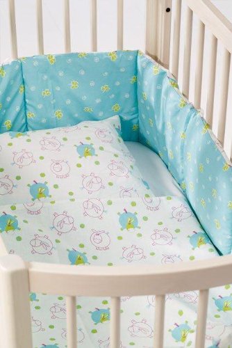 BabyDan Cot Bumper (Flying Donkey, Blue)