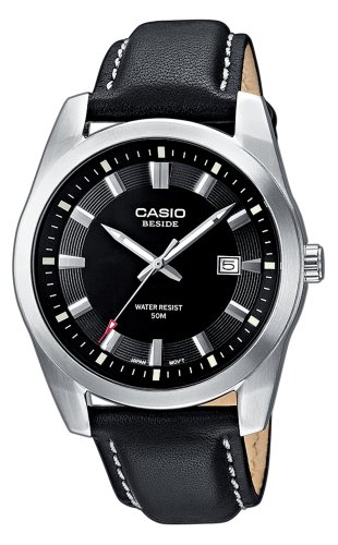 Casio Collection Herren-Armbanduhr Leder Analog schwarz BEM-116L-1AVEF Casio Collection Herren-Armbanduhr Leder Analog schwarz BEM-116L-1AVEF