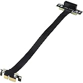 10Gtek PCI-e 3.0 Riser Kabel, X1 to X1, M to F, 90° to 90°, PCIe Extender Jumper for Graphics, Cable Length 20cm, P311MF5520