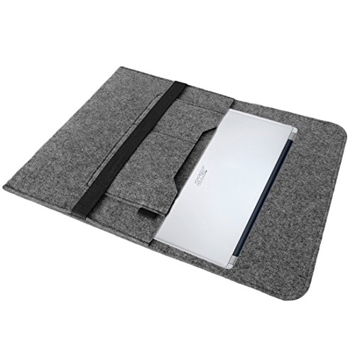 Laptop Tasche Sleeve Hülle für Acer Chromebook R11 Notebook Netbook Ultrabook Case aus strapazierfähigem Filz in Grau mit praktischen Innentaschen von NAUCI - 2