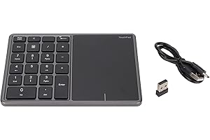 ‎SXHLSELLER Sxhlseller 22 Tasten Wireless Numeric Keypad, Wireless Number Pad Touchpad Design, 2.4G Dual Mode Connection Keypad mit Type C Interface, Laptop Keypad(Grau)