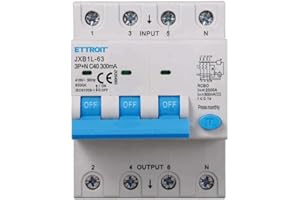 ZOREI Interruttore Magnetotermico Differenziale Trifase 300mA, 3P+N 6KA 380V, Occupa 4 Moduli DIN, RCBO 3P+N 300mA C40 40A