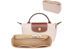 DREAKU Organizer mini per borse Longchamp - Inserto pratico con tasche multiple, adatto a piccole dimensioni (Beige, formato MINI)