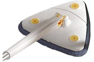 sigaer Balai de Nettoyage Triangulaire Rotatif à 360 degrés en Microfibre Multifonction pour Un Nettoyage en Profondeur de Toute la Maison(Blanc)