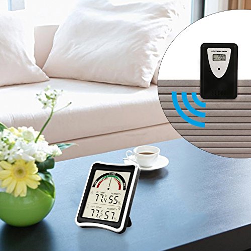 Guaiboshi Funk Wetterstation Thermometer Hygrometer mit Innen/Außen 3-Kanal Außensensor LCD-Display Innen- / Außentemperatur und Luftfeuchtigkeit - 5