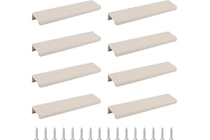 MOROBOR Lot de 8 poignées de tiroir dissimulées en alliage d'aluminium gris cachemire pour porte d'armoire de cuisine, maison, 150 mm
