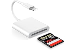HUAZHUN Lightning to SD Card Camera Reader [Apple MFi Certified] iPhone SD Card Reader, Memory Card Adapter Camera Card Viewer Reader for iPhone 14/13/12/11/X/XS/XR/8/7 iPad, Plug and Play