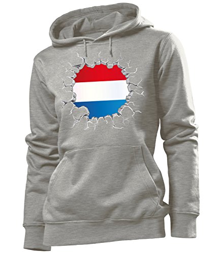 FUSSBALL – FANARTIKEL – Niederlande 5762 Frauen Hoodie (HKP-GRAU) Gr. M