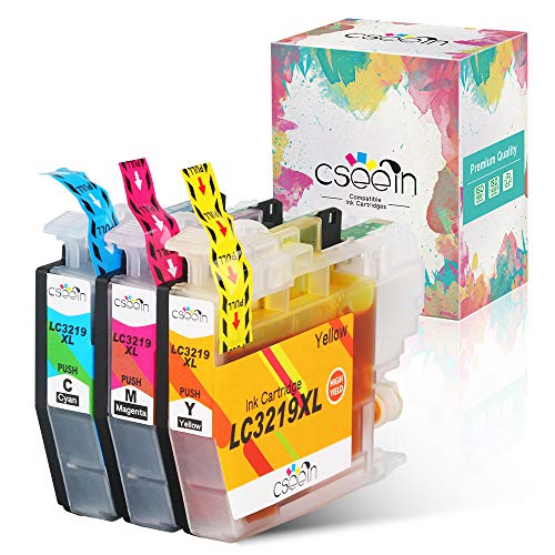 Cseein LC3219XL LC3219 XL Cartuchos de tinta Compatible para Brother MFC-J5330DW MFC-J5335DW MFC-J5730DW MFC-J5930DW MFC-J6530DW MFC-J6930DW MFC-J6935DW 3pk(Cian Magenta Amarillo)
