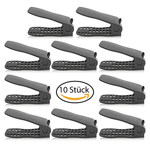 Preisvergleich Produktbild BADANIS Schuhstapler, 10er Set, Schwarz