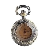 Taschenuhr Kleine Braunes Glas Gesicht Flip Vintage Quarz Uhr Taschenuhr Halskette Uhr