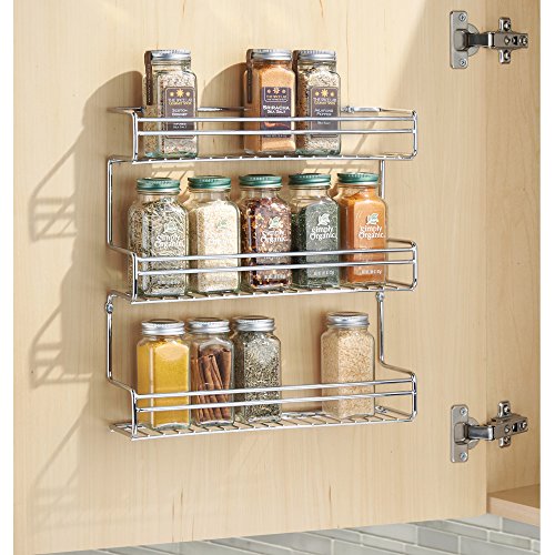 InterDesign 48900EU Classico Wandmontiertes Gewürzregal für die Küche – Chrom, Steel, Chrome, 30,9 x 7 x 32,9 cm - 2