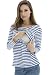 Bearsland Women's Striped Breastfeeding and Nursing Top - UK size 10-12 - bule/white