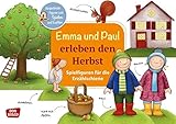 Emma und Paul erleben den Herbst. Spielfiguren für die Erzählschiene. Ausgestanzte Figuren zum Spielen und Erzählen by 