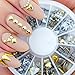 Teenxful 3D Different Shape Gold And Silver Metal Studs Nail Art Decorations Wheel For Nail Tips Design
