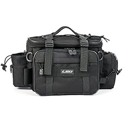 Lixada Pesca Multifuncional Tackle Bolsa Deportes al Aire Libre de un Solo Hombro Bolsa Bandolera Bolsa Cintura Pack Señuelos (Negro)