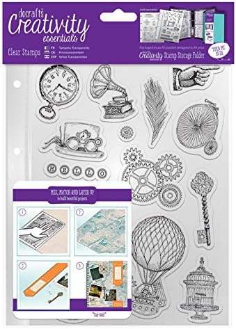 Creativity Essentials"Steampunk" Stamp Set, Clear, A5, 16-Piece, 0.3 x 14.8 x 21 cm