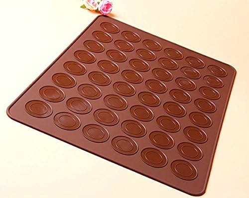 GUOGUOD 48-Capacity Circle Shape Macaron Baking Silicone Mat Mold for Chocolates