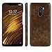 Produktbild Big-Mountain Leder Case Cover Für Xiaomi PocoPhone F1 | Luxus-Echtes Fall Abdeckung | Leder-Etui Slim Soft Rubber Telefon TPU Litchi Textur Hülle (Braun)