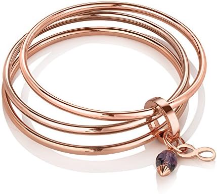 Newbridge Silverware Triple Bangle Birthstone February