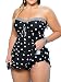 Produktbild Swallowuk Damen Mode Übergröße Badeanzug Dot Badeanzüge Trägerlos One Piece Bikini (XXL, Schwarz)