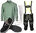 Produktbild ALL THE GOOD S 4 Trachtenset (Hose +Hemd +Schuhe +Socken) Bayerische Lederhose Trachtenhose Oktoberfest Leder Hose Trachten (Hose 48 Hemd 36/37 Schuhgröße per Email)
