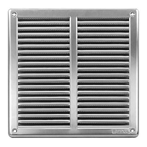 Edelstahl Lüftungsgitter - 205 x 205 mm - Abluftgitter - Schlitz-Gitter - Lamellengitter
