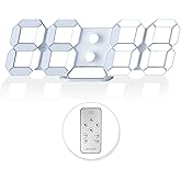 EDUP HOME 3D LED Tischuhr 9,7 Zoll Digitaluhr mit 3 m USB-Kabel & Netzteil, dimmbares Display, Tastensteuerung, Wecker mit Da