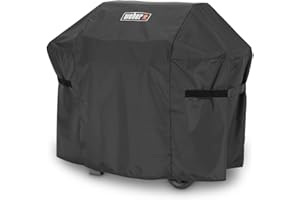 Weber Premium Pokrowiec na grill dla serii Spirit & Spirit II 300, UV- & wodoodporny, z zapięciem na rzep do mocowania, pokrowiec na grill, pokrowiec na grill - Czarny (7183)