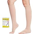 Beister Medical Open Toe Knee High Calf Compression Socks for Women & Men, Firm 20-30 mmHg Graduated Support Hosiery for Varicose Veins, Edema, Flight, Pregnancy （A Pair）