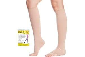 beister Bas De Compression Pied Ouvert Homme & Femme, 20-30mmhg Contention Chaussettes Classe 2 Medicale Soutien Graduel Bas De Compression, Indiqué pour Les varices, l'œdème