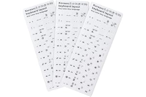 BOAULEE Koreanische Tastaturaufkleber, 3pcs Pack universeller weißer Aufkleber in Koreanisch, Computer -Tastaturaufkleber für eine schnellere Identifizierung von Tastaturen, Gute Klebrigkeit(Korean)