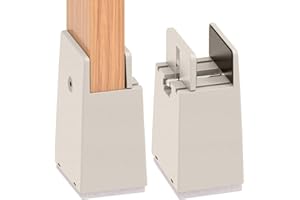 AIRUJIA Upgraded Adjustable Chair Risers with Screw Clamp, 4 Inch Lift Heavy Duty Bed Risers for Sofa Desk Table Cabinet, Fits Square Chair Leg Diameter from 0 to 1.5 Inch (2 PCS, Beige)