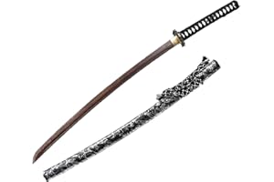 KPTKP Natural Rosewood Katana, Handmade Wooden Samurai Sword with Sheath, 103cm Bokken for Display, Cosplay Collection and Kendo Training-I