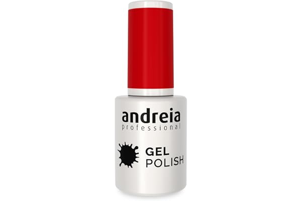 Andreia Vernis Gel Semi-Permanent pour Lampe UV/LED - Vernis à Ongles Couleur Intense Tenue 4 Semaines pour French Manucure – Couleur 214 Rouge - Nuances de Clair - 10.5 ml