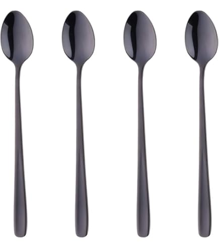 Bisda Cuillère à Soupe Or Acier Inoxydable 18/10 Cuillère De Table Lot De 6 Cuillère Ronde Cuillère à Céréales Longueur 17,5 CM, Largeur 4,5 CM