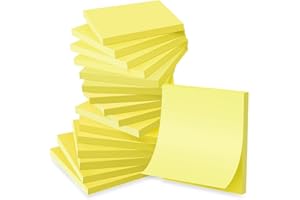 Wowivy (16 Pack) Sticky Notes 3x3 in, Yellow, Sticky Pads, Recyclable, Self-Stick Pads, Easy to for Home, Office, Notebook, 56 Sheets/pad, 896 Sheets Total