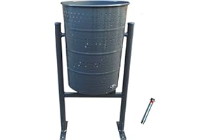 ADO - Papelera Exterior Circular de Hierro para Comunidades de Vecinos y Parques, Calle (1-Unidad + Tornillería)