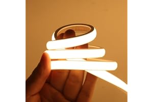 HEGEHE Ruban LED COB, Bande LED IP65 Etanche Bande Lumineuse 220V Super Lumineux 288 LEDS/M Flexible Bande lumière pour Escalier, Chambre, Noël, Fête, etc (Blanc Chaud, 1M)