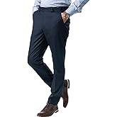 Jack and Jini Formal Pant with Expandable Waist for Men. Regular Fit, Flat Front, Premium Lycra Fabric for Office, Party and 