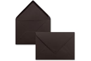 FARBENFROH BY GUSTAV NEUSER 50 buste - Marrone scuro - DIN C6 - 114 x 162 mm - Buste con colla umida senza finestra per biglietti d'auguri e inviti - Serie FarbenFroh
