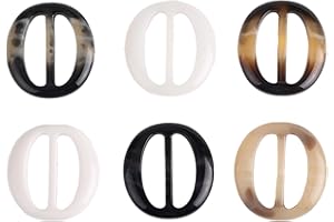 CBMZHF 6 ovale Bundschnallen, Seidenschalschnallen, weiße und schwarze Kleidung Eckknoten japanische Schnalle Schals, T-Shirt Schnalle Dekoration