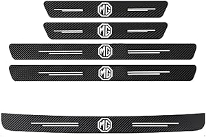 BUSDPL 5 Pcs Carbon Car Door Sill Protector Strips for MG HS MK2 2024 2025, Welcome Pedal Decorative Sticker Kick Plates Scuff Plate Accessory