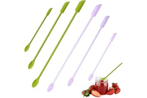 ASYKNM 6 Stück Mini Spachtel Silikon Spatel Make Up Spatel Mini Spatel Kosmetik Kleiner Silikon Spatel Kleiner Spachtel Silikon Kosmetik für Schönheit und Küche Wiederverwendbar