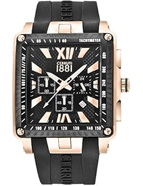 CERRUTI CRA012I224G ODISSEA MASTER Chronograph Uhr Herrenuhr Kautschuk Edelstahl 3 bar Analog Chrono Datum schwarz